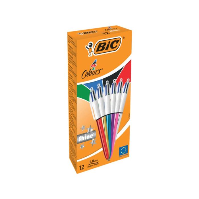 Penna a sfera a scatto BIC 4 Colours Shine M 1 mm assortiti 964775 main product photo