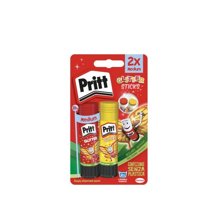 Espositore 12 blister di colla stick Pritt Glitter 20 g blister da 2 pezzi 2744164 main product photo
