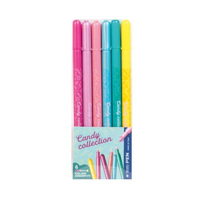 Penne a punta sintetica Tratto Pen Candy conf. 6 pz in astuccio appendibile F807806 main product photo