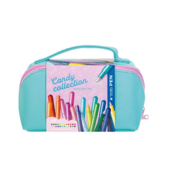 Pochette XL penne Tratto Pen Candy collection - conf. 24 pz - punta sintetica - F813600 main product photo