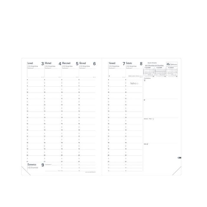 Agenda settimanale 2025 Quo Vadis Ministro 16x24 cm - Impala nero 01511325MQ main product photo