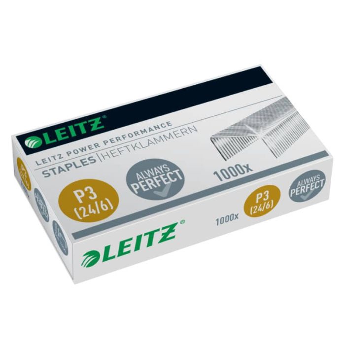 Punti metallici 24/6 Leitz in metallo zincato scatola da 1000 punti - 55700000 main product photo