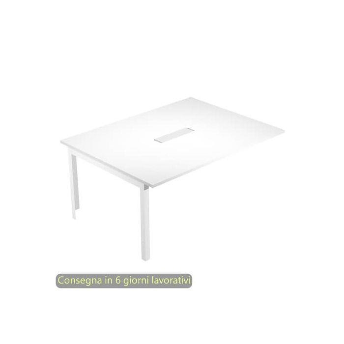 Allungo laterale per tavolo riunioni Bridge 160x120xH.72,5 cm gambe met. bianche Artexport piano bianco - SOL-TR-S/3-AM main product photo