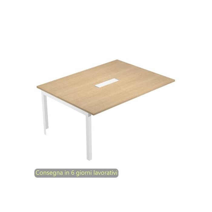 Allungo laterale per tavolo riunioni Bridge 160x120xH.72,5 cm gambe met. bianche Artexport piano rovere - SOL-TR-S/C-AM main product photo