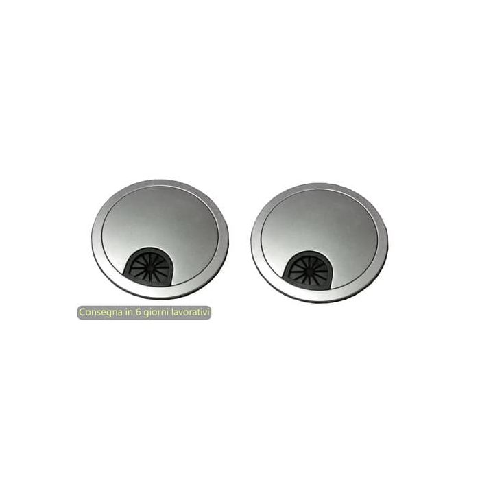 Coppia anelli passacavi per scrivania diametro 60 mm Blade Artexport grigio alluminio - PAS2-60 main product photo