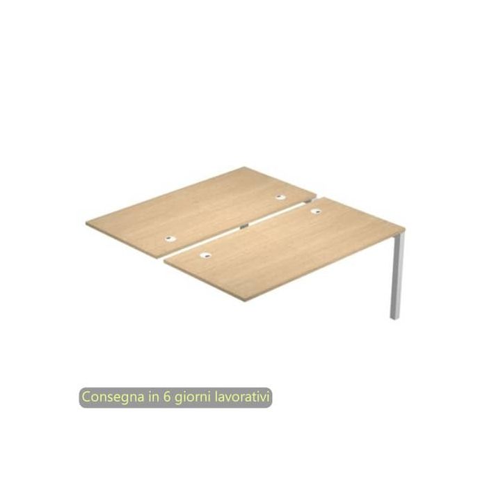Modulo aggiuntivo bench doppio 180x168xH.72,5 cm gambe met. grigio alluminio Bridge Artexport piano rovere - BENCH18-S/C-AA main product photo