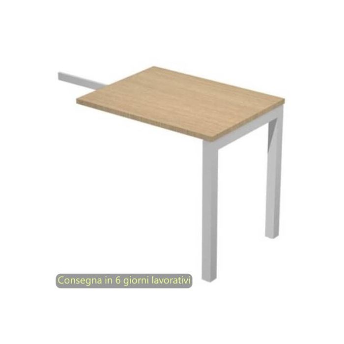 Allungo reversibile dx/sx per scrivanie 80x60xH.72,5 cm gambe met. bianche Bridge Artexport piano rovere - SOL/ALL/C-AM main product photo