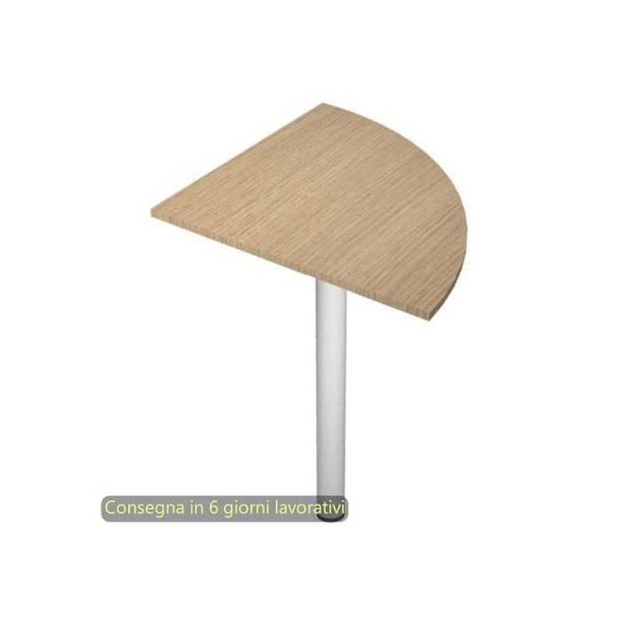Raccordo a 90° con supporto metallico cromato per scrivanie Presto 80x80 cm Artexport rovere - 313-11C_C main product photo