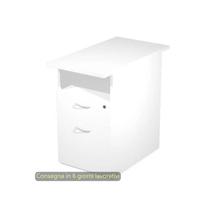 Cassettiera alta 1 vano a giorno + 1 cassetto + 1 file 43x80xH.72 cm smontata Presto Artexport bianco - 60023/3 main product photo