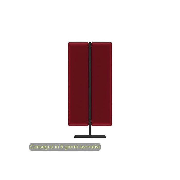 Piantana mobile in metallo nero con 2 pannelli fonoassorbenti rossi Woody Artexport 83,8xH.140 cm BSJ12-IC+BSAM-AQ main product photo