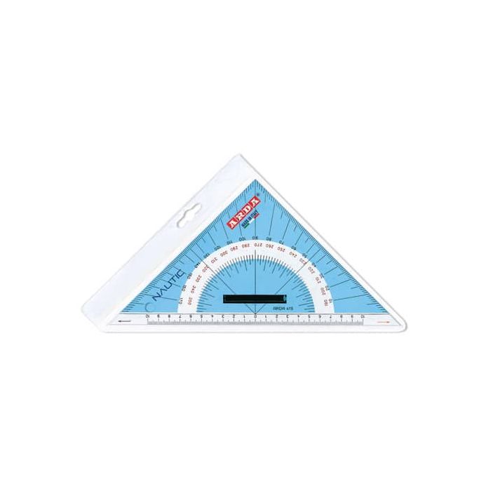 Squadra nautica Arda 45° 26 cm in plexiglas con pomolo e millimetratura con linea di fede - 415 main product photo