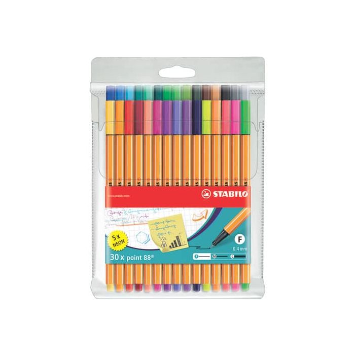 Fineliner Stabilo Point 88® 0,4 mm conf. 30 colori assortiti 8830-1 main product photo