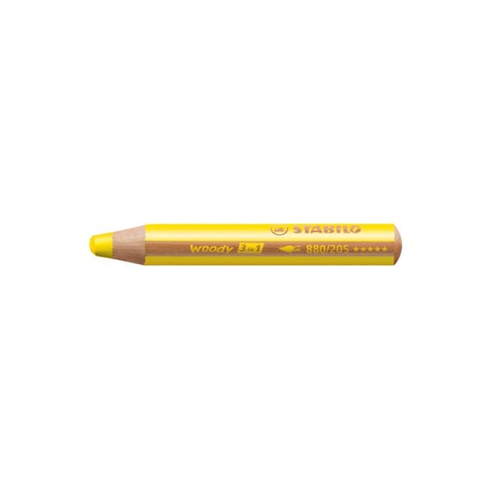 Matite colorate Stabilo Woody 3 in 1 punta larga conf. 5 pz giallo 880/205 main product photo