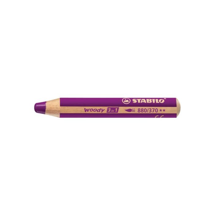 Matite colorate Stabilo Woody 3 in 1 punta larga conf. 5 pz lilla 880/370 main product photo