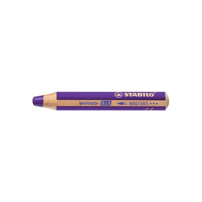 Matite colorate Stabilo Woody 3 in 1 punta larga conf. 5 pz viola profondo 880/385 main product photo