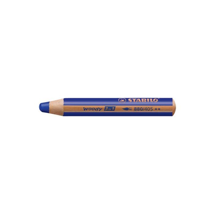 Matite colorate Stabilo Woody 3 in 1 punta larga conf. 5 pz blu oltremare 880/405 main product photo