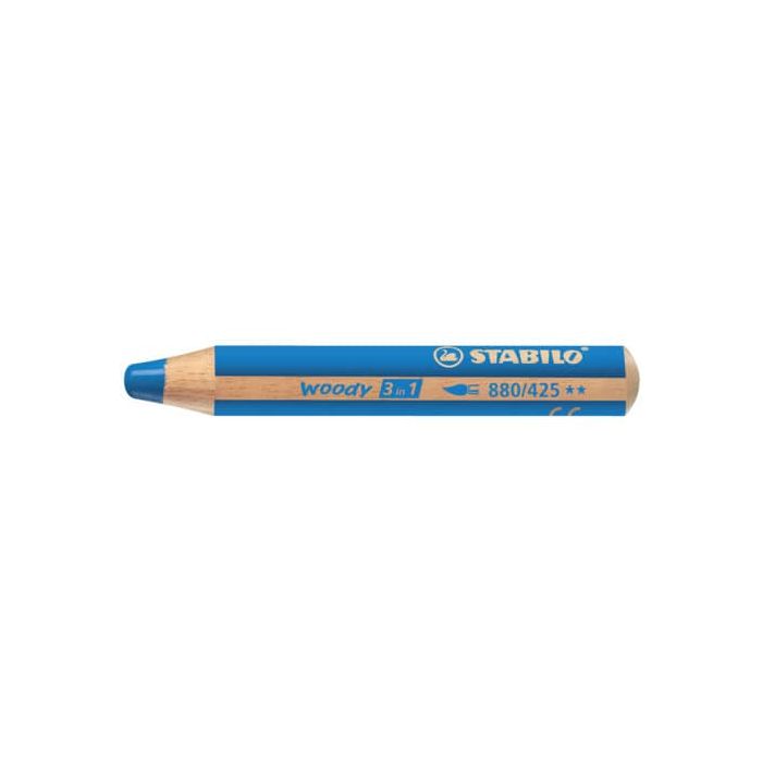 Matite colorate Stabilo Woody 3 in 1 punta larga conf. 5 pz blu cobalto 880/425 main product photo