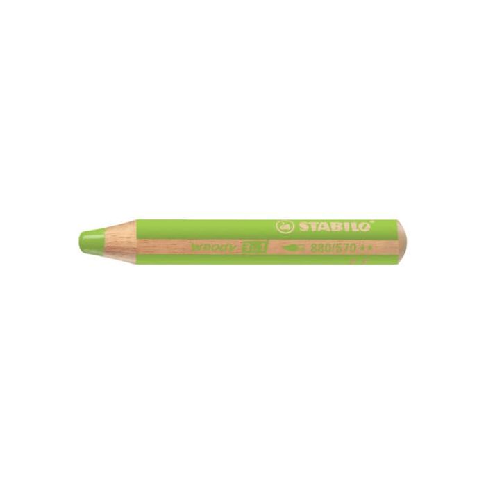 Matite colorate Stabilo Woody 3 in 1 punta larga conf. 5 pz verde foglia 880/570 main product photo