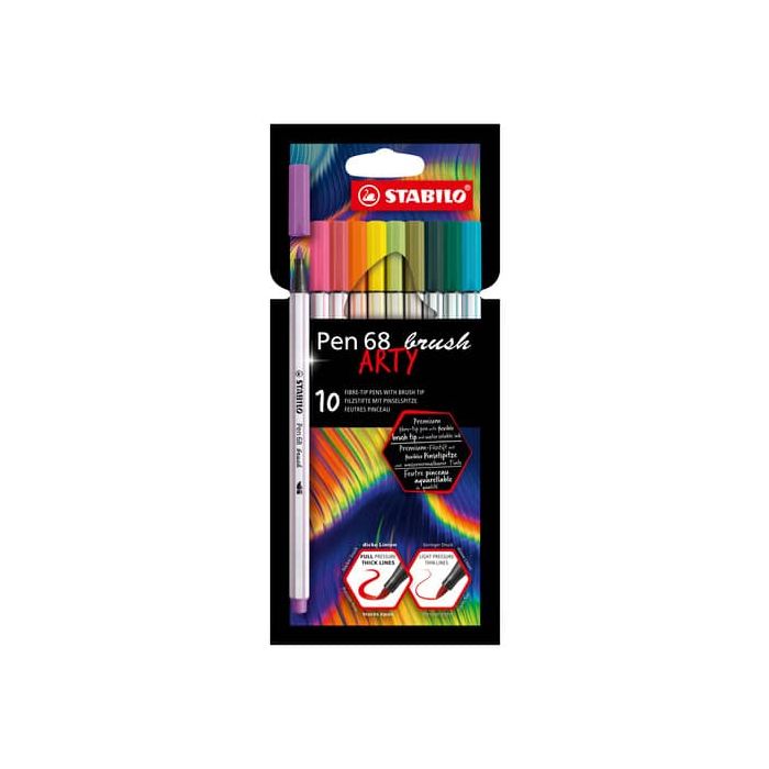 Pennarello Stabilo Arty Line Pen 68 brush punta a pennello in conf. 8 colori assortiti - 568/10-21-20 main product photo