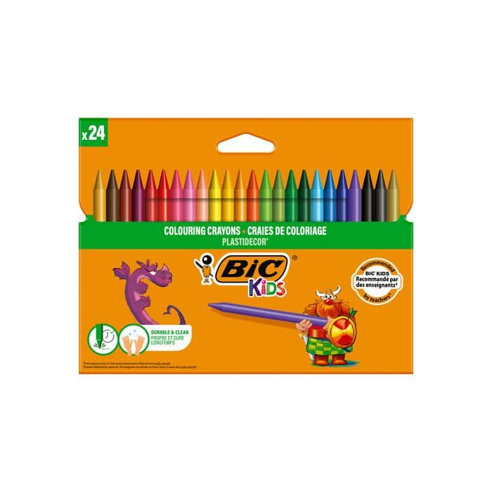 Pastelli in plastica BIC Kids Plastidecor - 24 colori assortiti - 8297721 main product photo