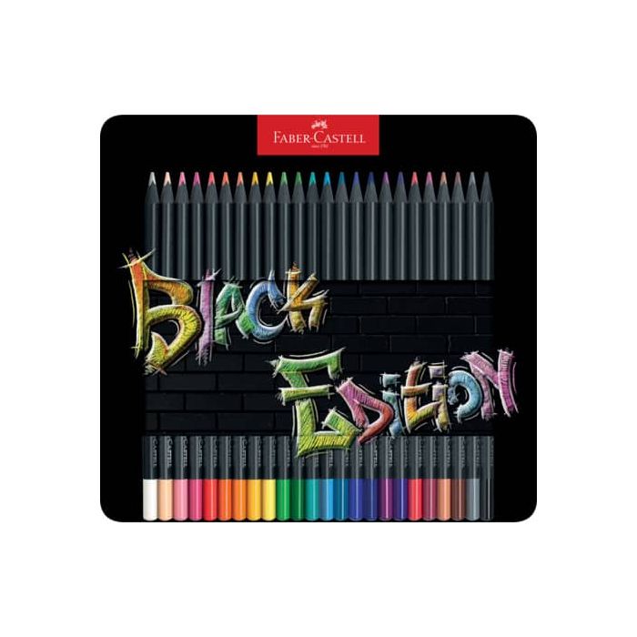 Matite colorate Faber Castell black edition colori assortiti - conf. 24 pezzi - 116425 main product photo
