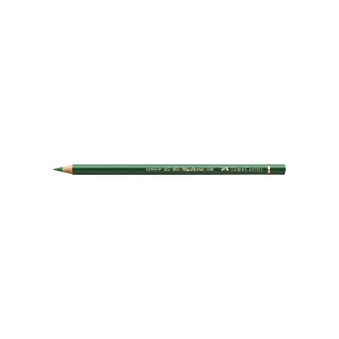 Matite colorate permanenti Faber Castell Polychromos mina 3,8 mm conf. 6 pezzi - verde permanente oliva - 110167 main product photo