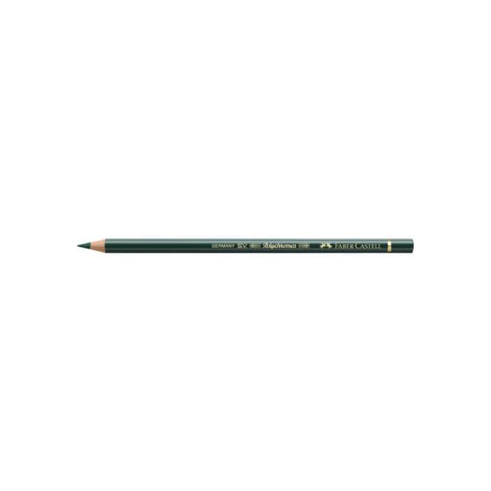 Matite colorate permanenti Faber Castell Polychromos mina 3,8 mm conf. 6 pezzi - verde cromo ossido - 110278 main product photo