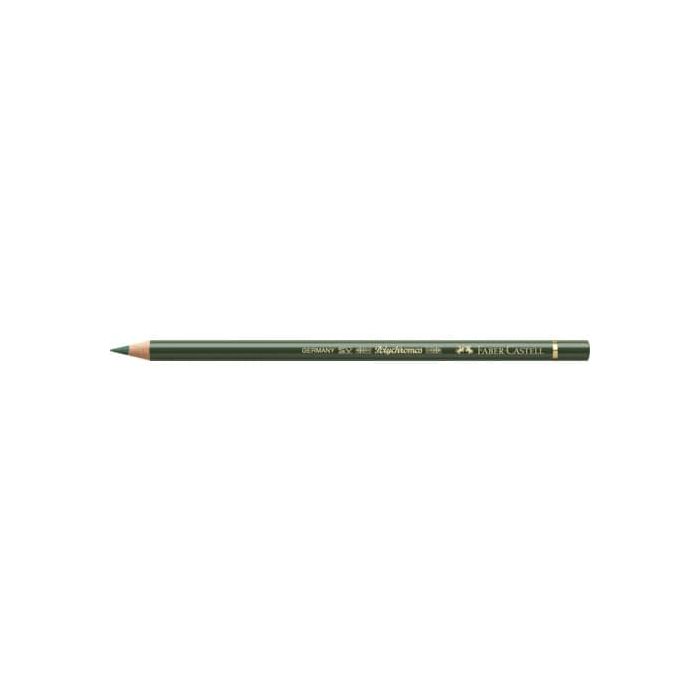 Matite colorate permanenti Faber Castell Polychromos mina 3,8 mm conf. 6 pezzi - verde cromo ossido opaco - 110174 main product photo