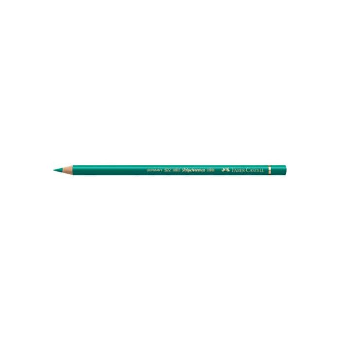 Matite colorate permanenti Faber Castell Polychromos mina 3,8 mm conf. 6 pezzi - verde ftalico - 110161 main product photo