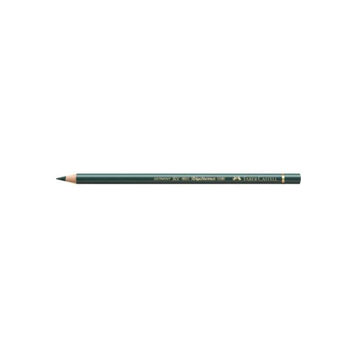 Matite colorate permanenti Faber Castell Polychromos mina 3,8 mm conf. 6 pezzi - verde ginepro - 110165 main product photo