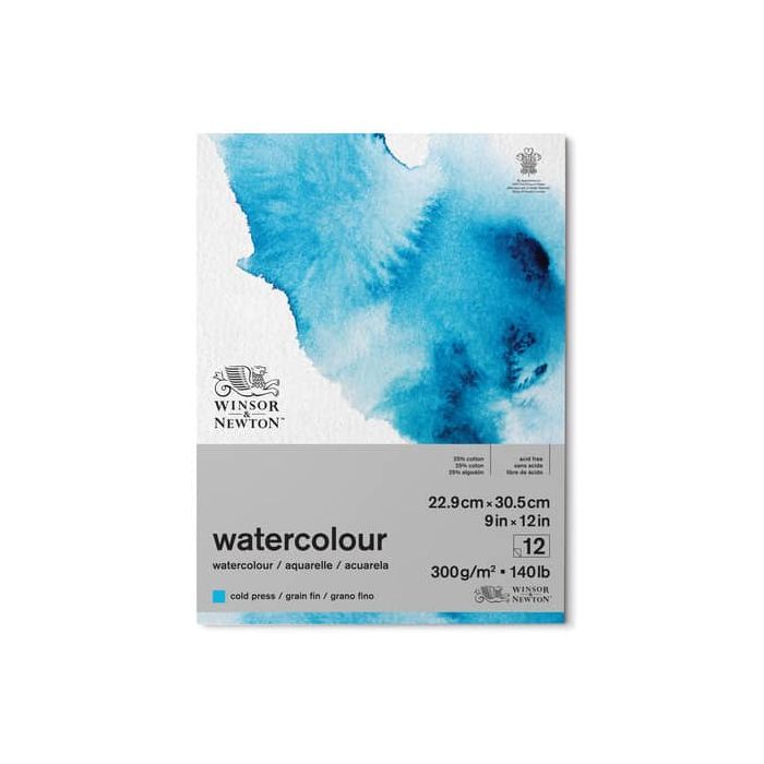 Blocco collato di carta per acquerello Winsor&Newton formato A4 300 gr - 12 fogli - 6667002 main product photo