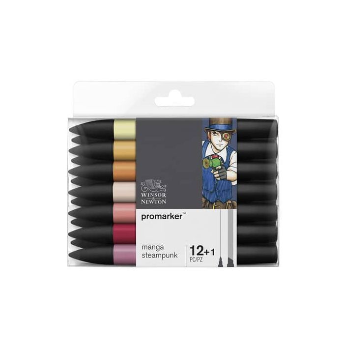 Pennarelli doppia punta Winsor&Newton 12 colori assortiti manga steampunk - 0290143 main product photo