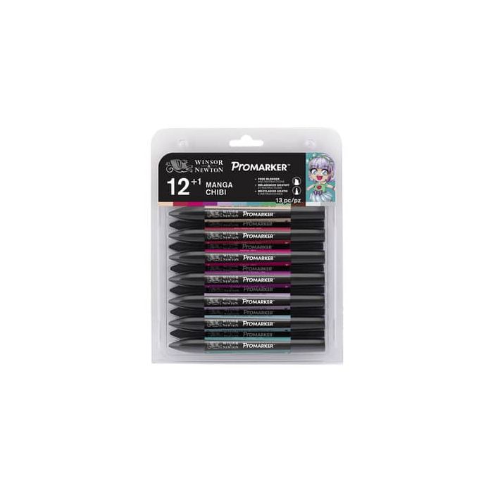 Pennarelli doppia punta Winsor&Newton 12 colori assortiti manga chibi - 0290141 main product photo