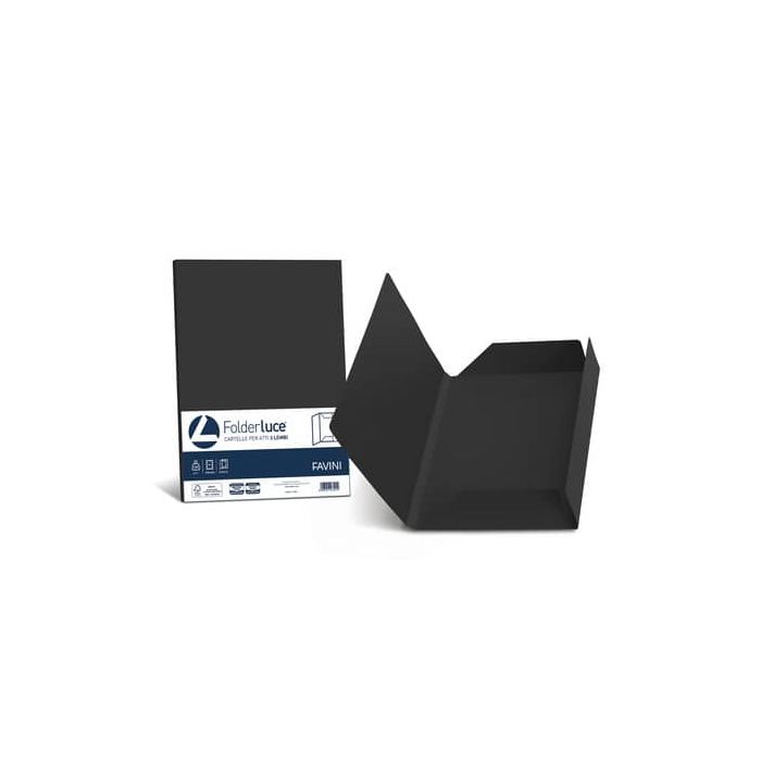 Cartellina 3 lembi Favini Folder Luce&Acqua 200 g/m² 24,5x34,5cm conf.25 nero - A50A434 main product photo