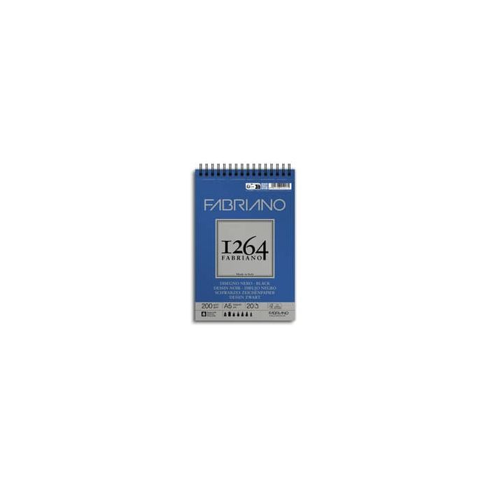 Blocco da disegno spiralato 1264 200 g - 40 fogli nero A5 - 19100651 main product photo