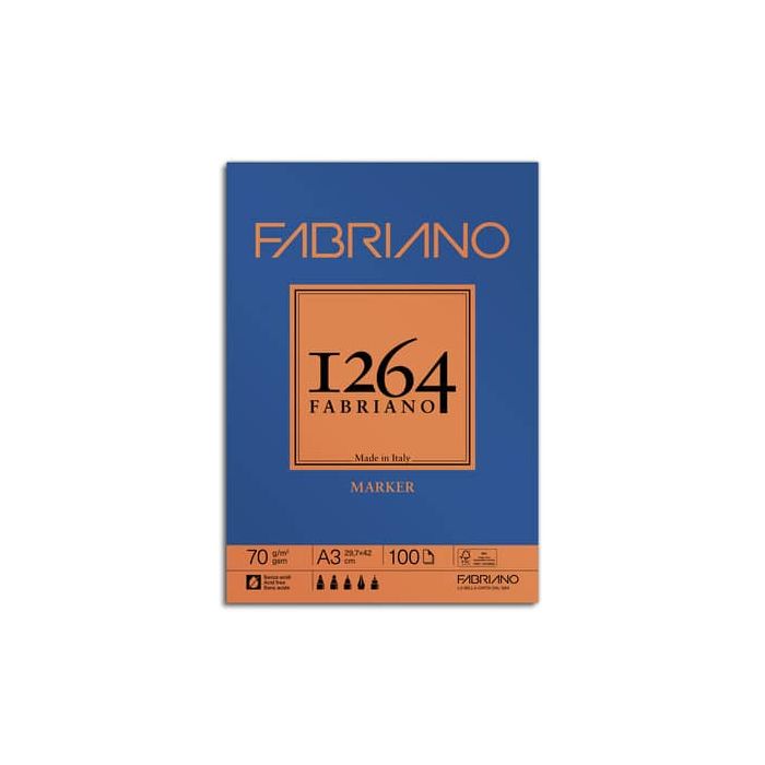 Blocco di carta collato Fabriano 1264 Marker 70g A3 - 19100641 main product photo