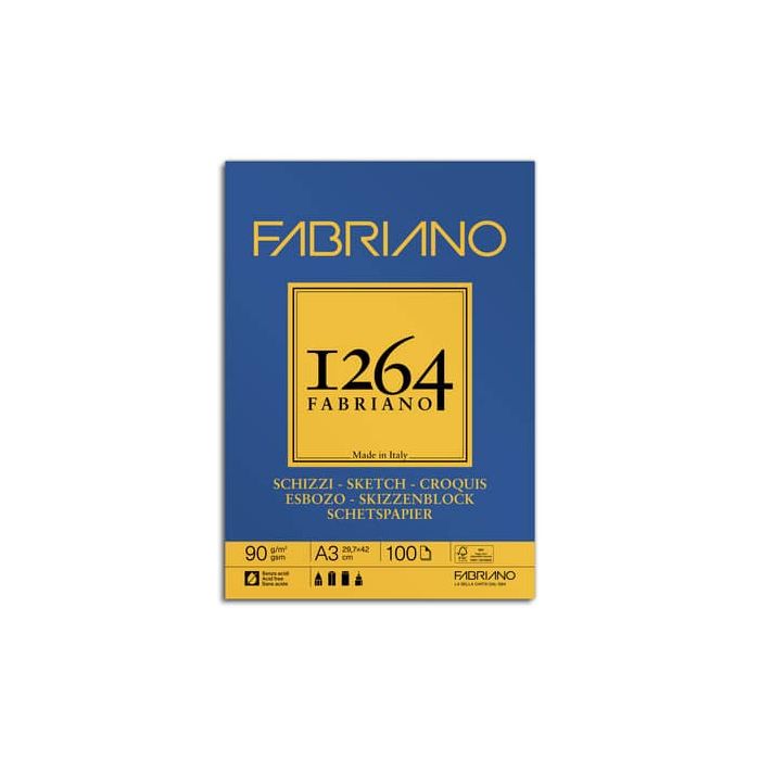 blocco spiralato Fabriano 1264 schizzi 90 g A3 - 100 fogli - 19100633 main product photo