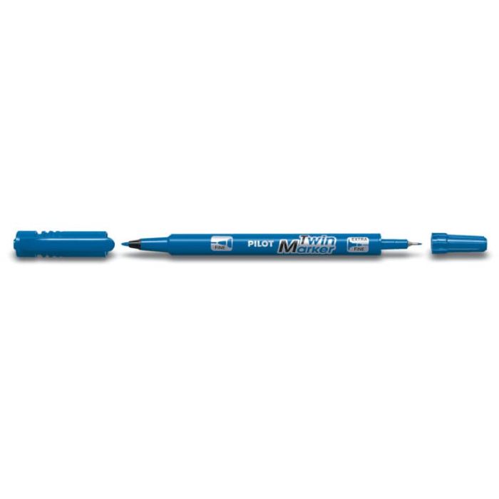 Marcatore permanente Pilot TWIN Begreen doppia punta in fibra 0,8/2 mm - blu 040316 main product photo
