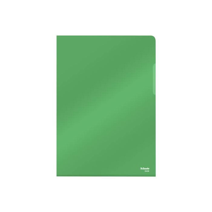 Cartella lucid ad L in PVC Esselte Crystal 220x310 mm conf. da 25 pezzi Esselte verde - 554360 main product photo