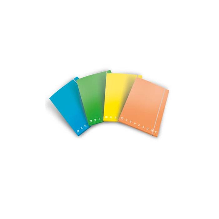 Cartella a 3 lembi con elastico Pigna Monocromo - A4 26x35,5x1,2 cm dorso 1,2 colori assortiti Fluo - 0227903 main product photo