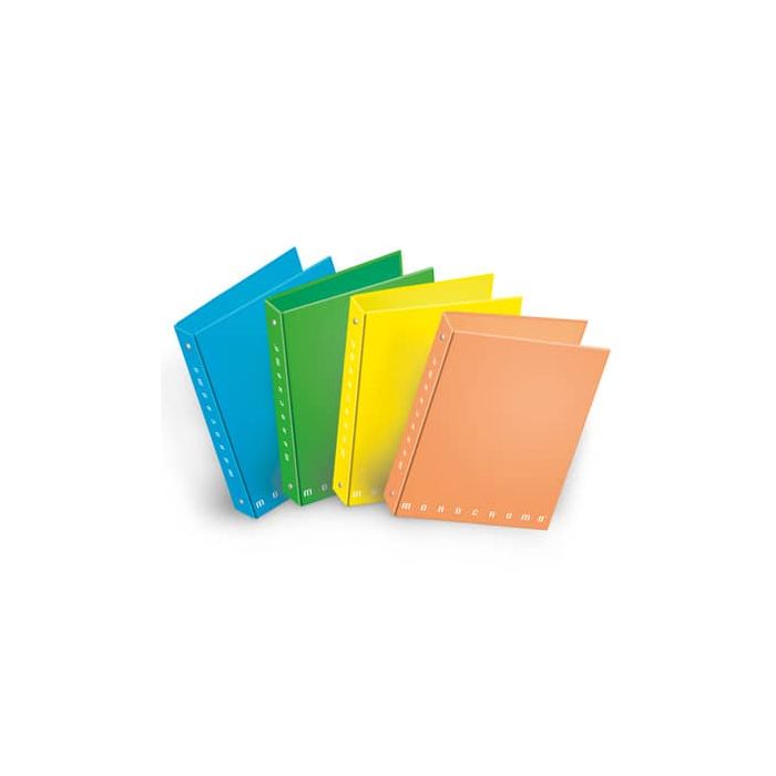Raccoglitore ad anelli Pigna Monocromo - A4 27x32 cm 4 anelli Ø 30 mm colori assortiti Fluo - 0227901 main product photo