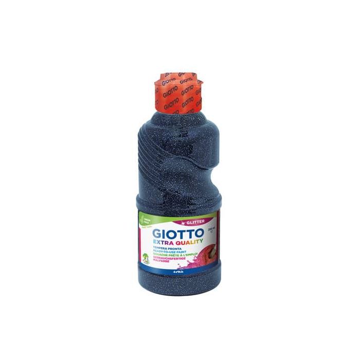 Tempera pronta Giotto glitter in flacone 250 ml blu notte glitterato F53120800 main product photo