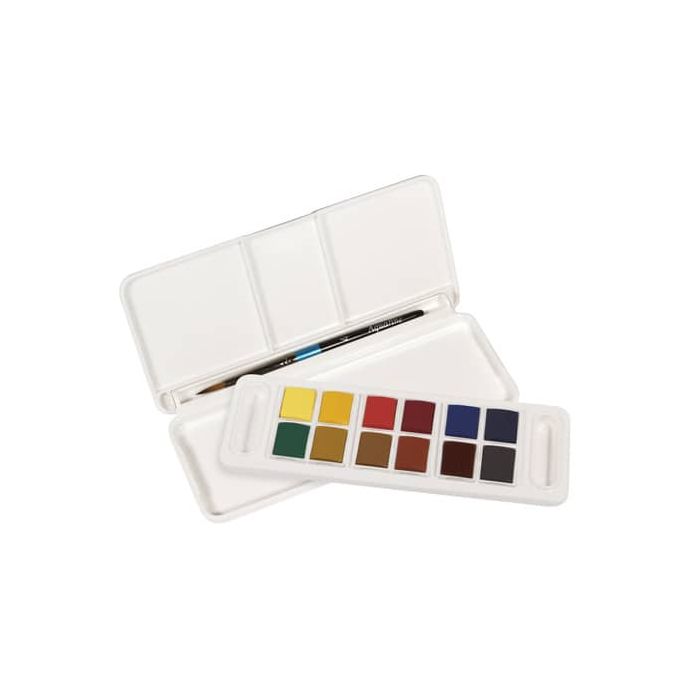 Acquerelli Daler Rowney Aquafine travel set 12 colori assortiti + 1 pennello - D131900001 main product photo