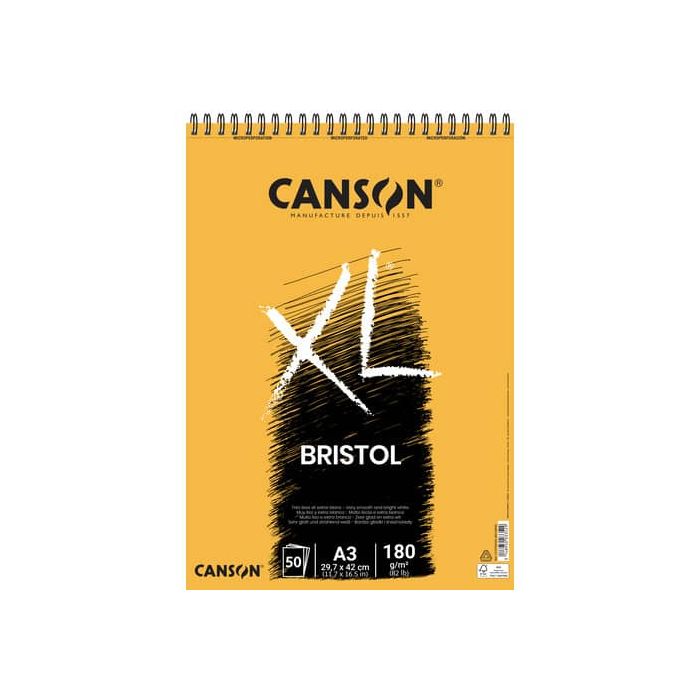 Blocco spiralato Canson Bristol XL 50 ff - 180 g - A3 C31078A022 main product photo