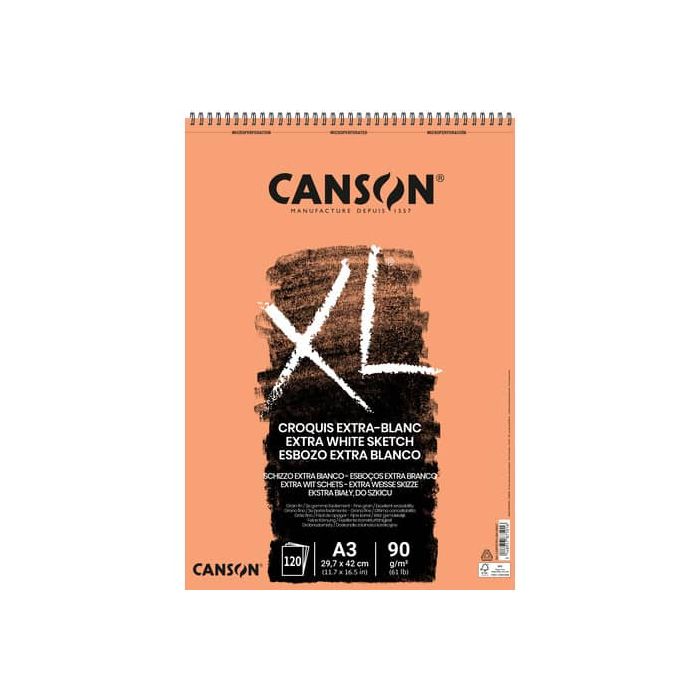 Blocco spiralato Canson Extra Blanc XL 120 ff - 90 g - A3 C200787501 main product photo