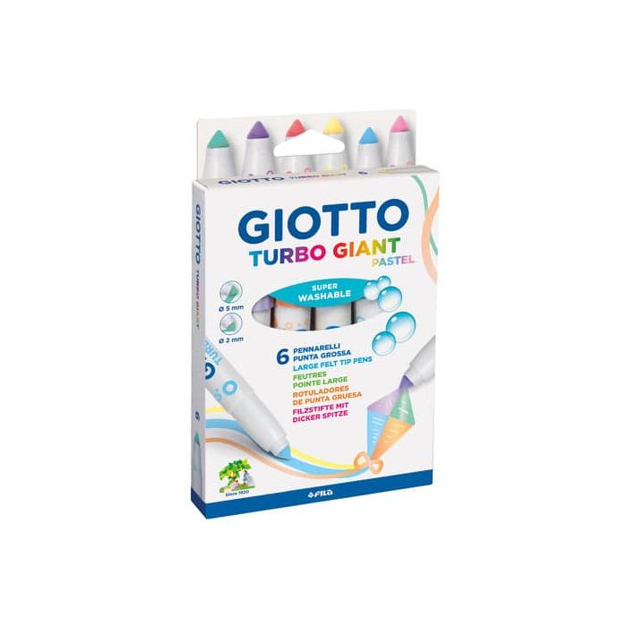 Pennarelli Giotto Turbo Giant in conf. 6 colori Pastel assortiti F431000 main product photo
