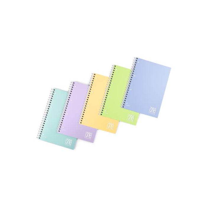 Quaderno spiralato One Color Pastel - A4 - 80 g/m2 - 80+1 ff con 4 fori - 1R 7037 main product photo