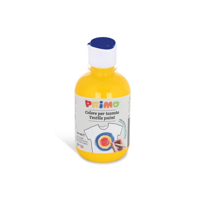 Colore acrilico per tessuto Primo in bottiglia PET con tappo dosatore 300 ml giallo primario - 411TX300201 main product photo