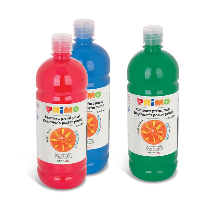 Tempera brillante in bottiglia in PET Primo Primi Passi 1000 ml ciano 204BR100501 main product photo