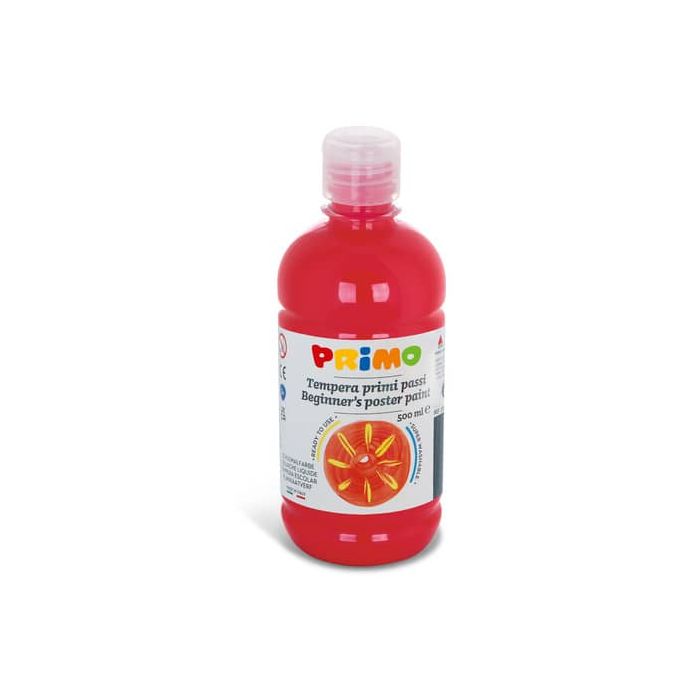 Tempera brillante in bottiglia in PET Primo Primi Passi 500 ml rosso scarlatto 202BR500380 main product photo